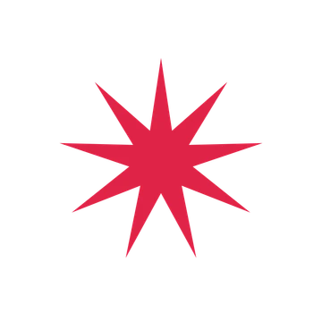 A single composition built around a 9-point sparkle with a slender contour.