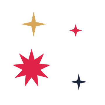 A corner composition built around a 9-point sparkle with a pointed contour.