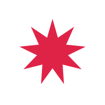 A single composition built around a 9-point sparkle with a pointed contour.