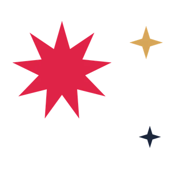 A trio composition built around a 9-point sparkle with a pointed contour.