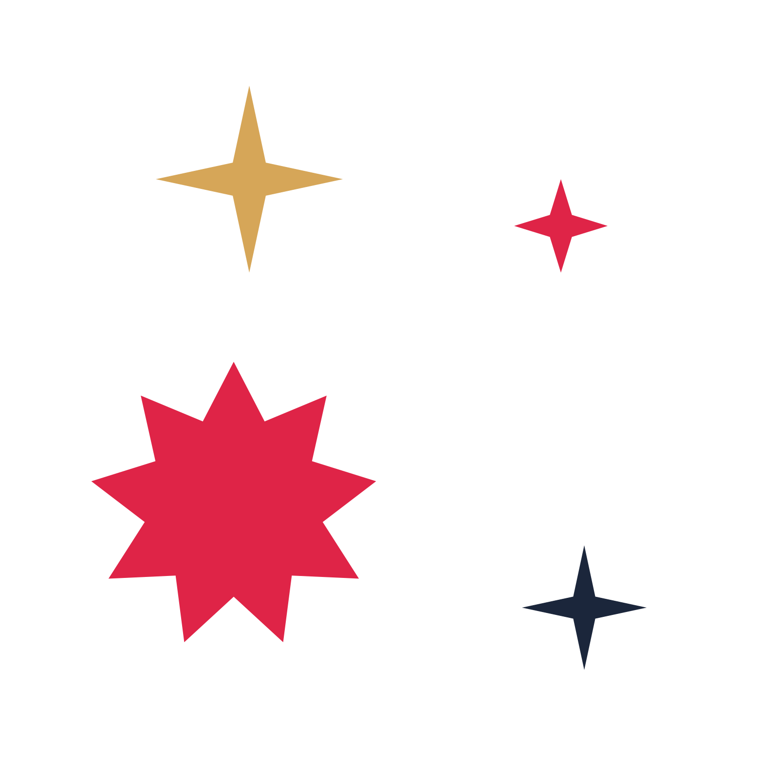 A corner composition built around a 9-point sparkle with a balanced contour.