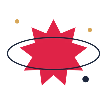 A orbit composition built around a 9-point sparkle with a balanced contour.