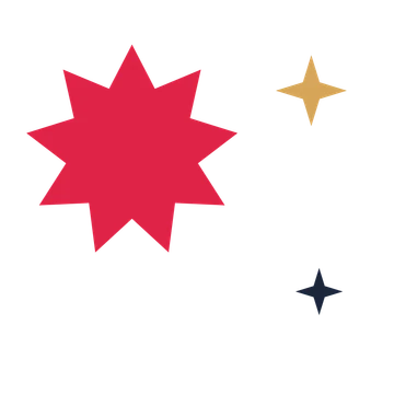 A trio composition built around a 9-point sparkle with a balanced contour.