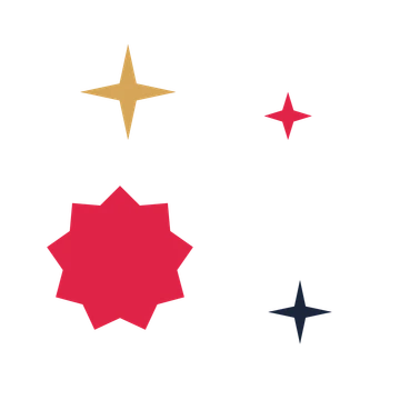 A corner composition built around a 9-point sparkle with a broad contour.