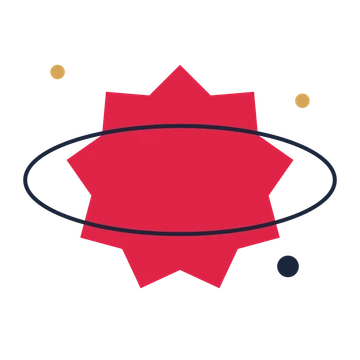 A orbit composition built around a 9-point sparkle with a broad contour.