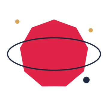 A orbit composition built around a 9-point sparkle with a subtle contour.