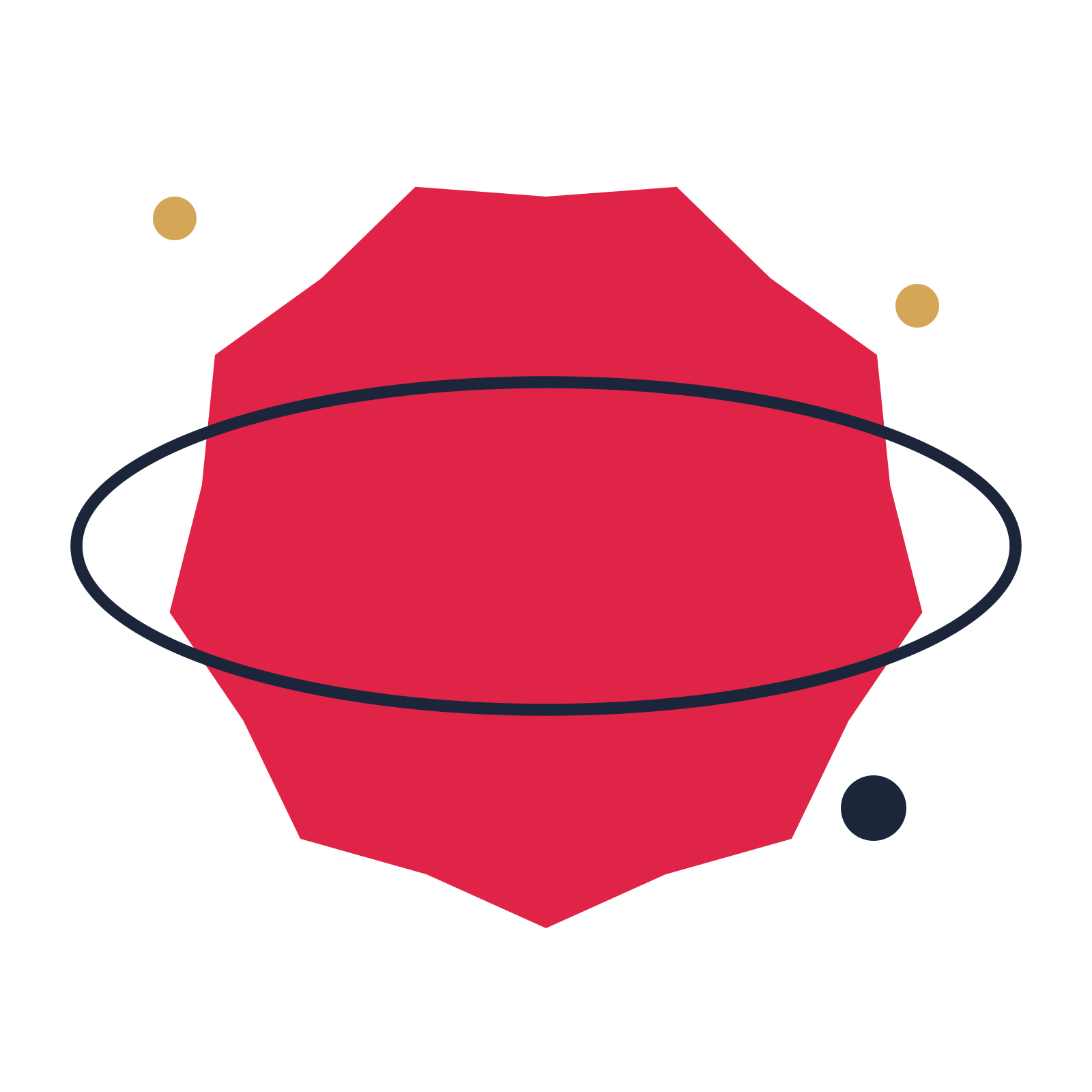A orbit composition built around a 9-point sparkle with a inverted contour.