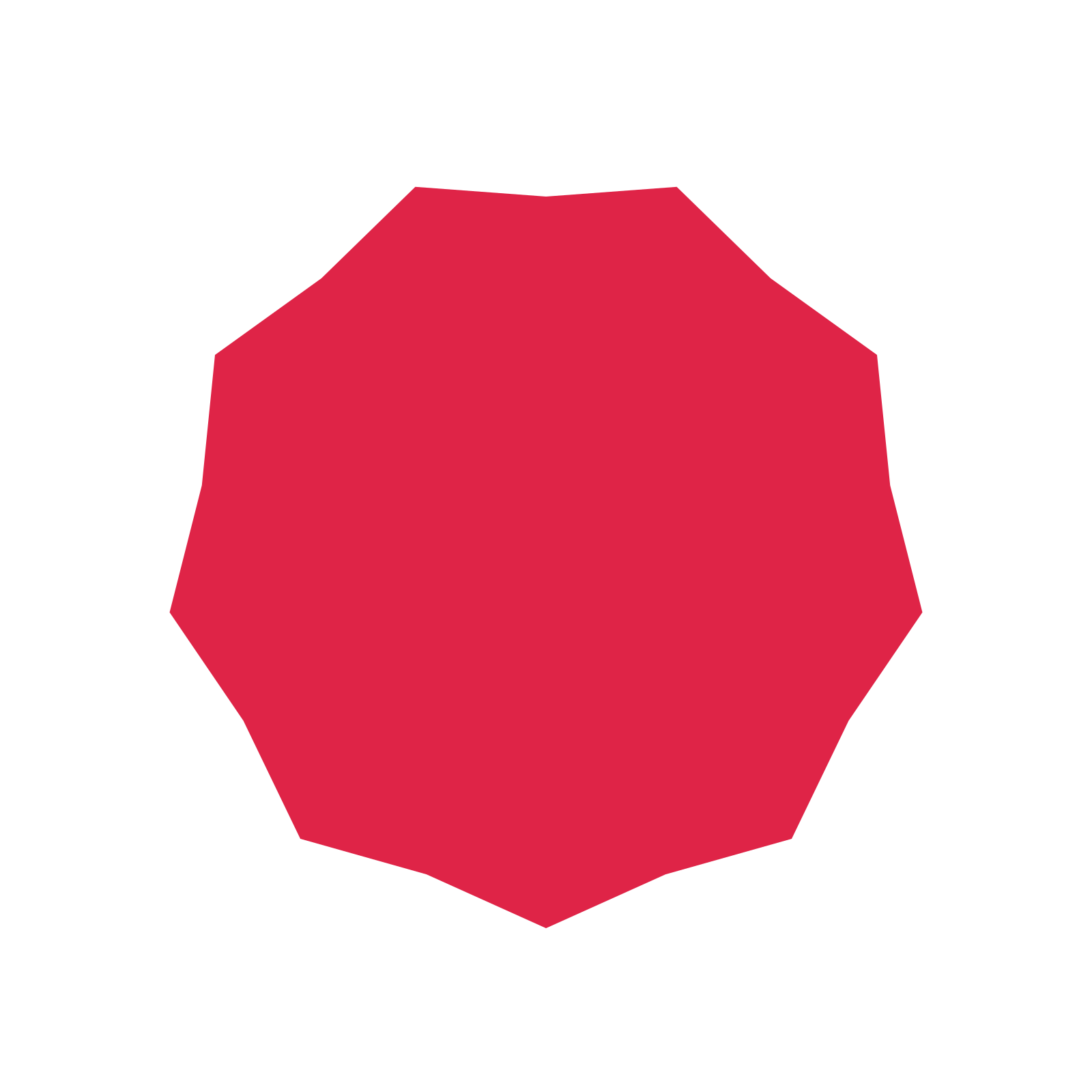A single composition built around a 9-point sparkle with a inverted contour.