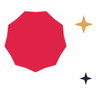 A trio composition built around a 9-point sparkle with a inverted contour.