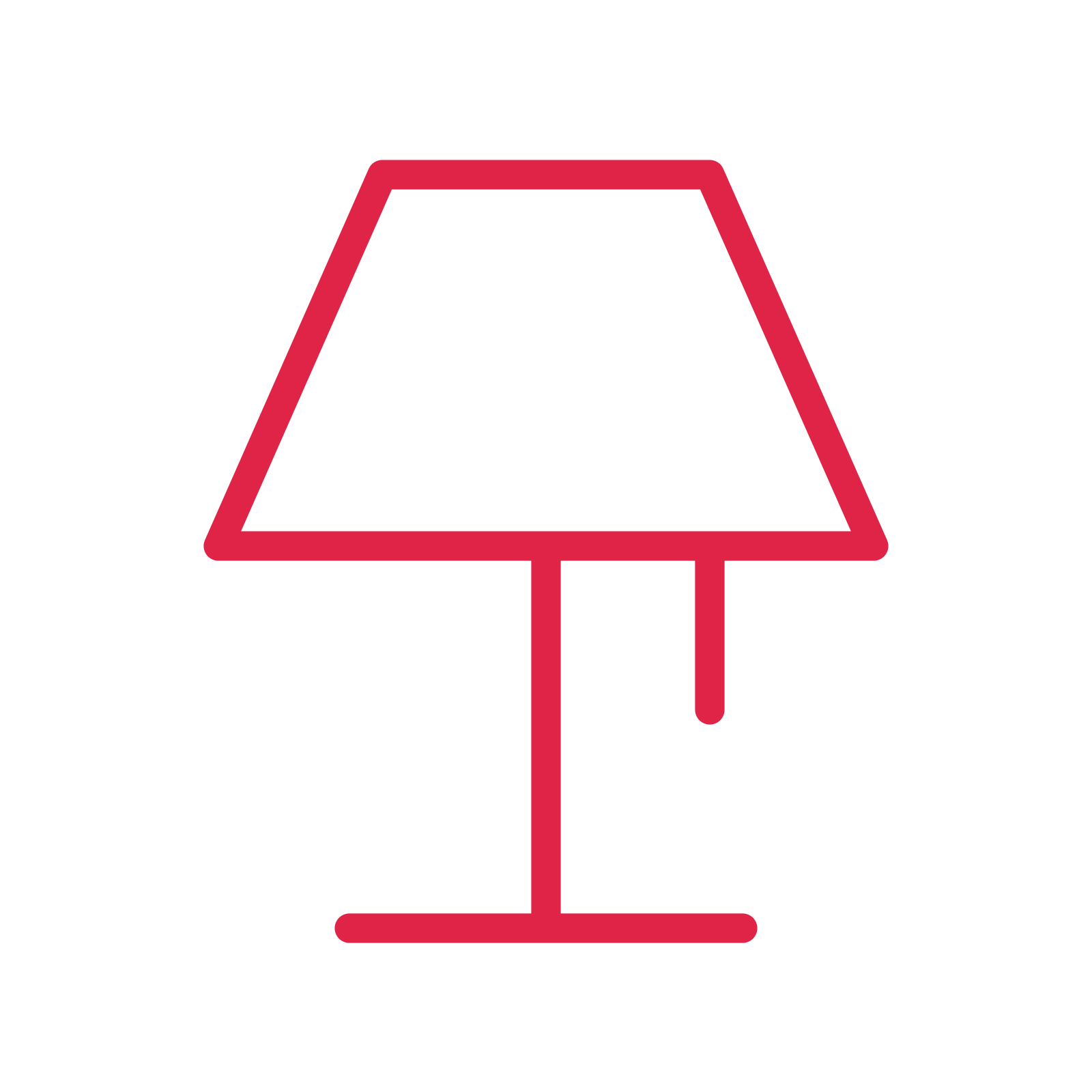 Table lamp drawn as an outline icon with clean rounded lines.