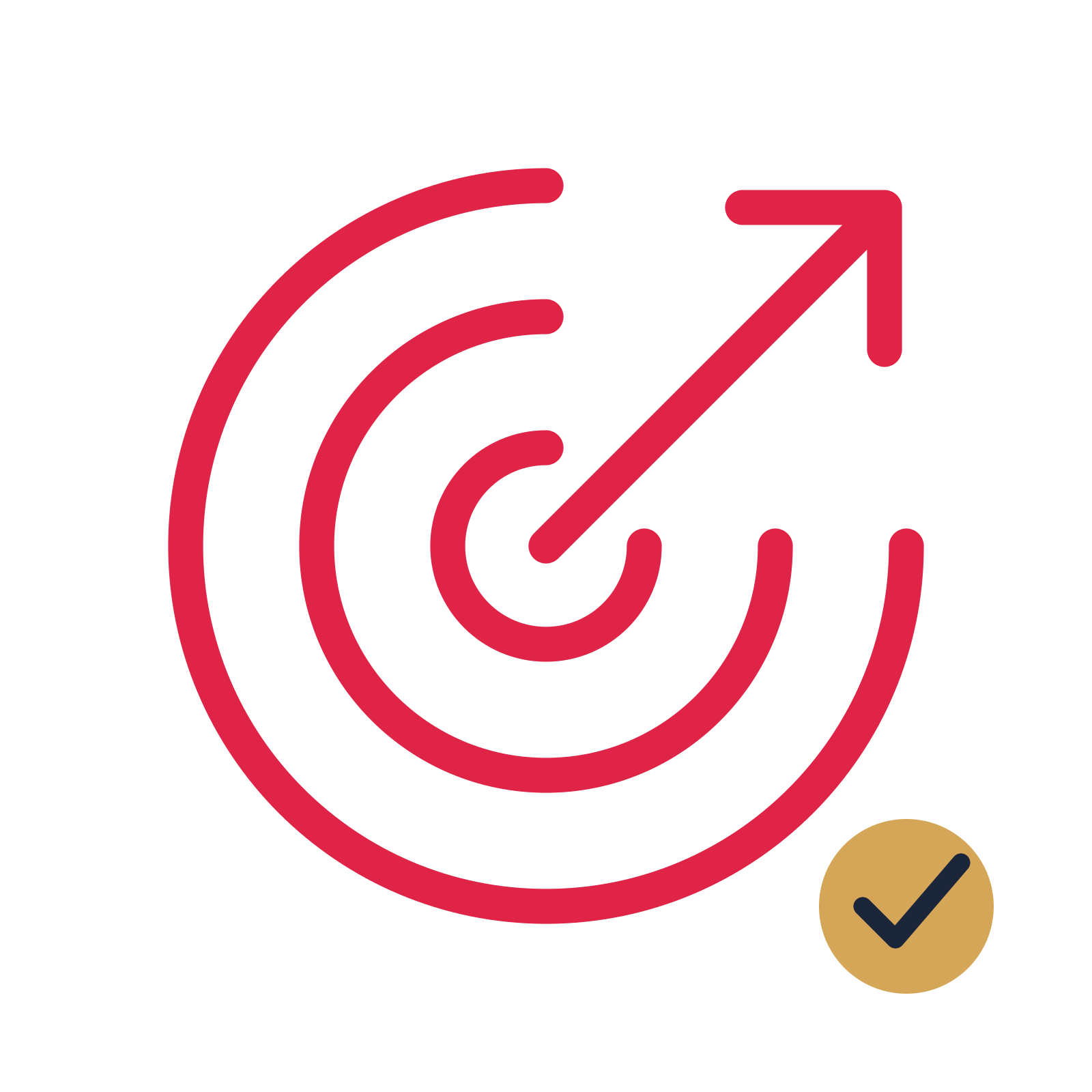 Bullseye target drawn as an accent icon with clean rounded lines.