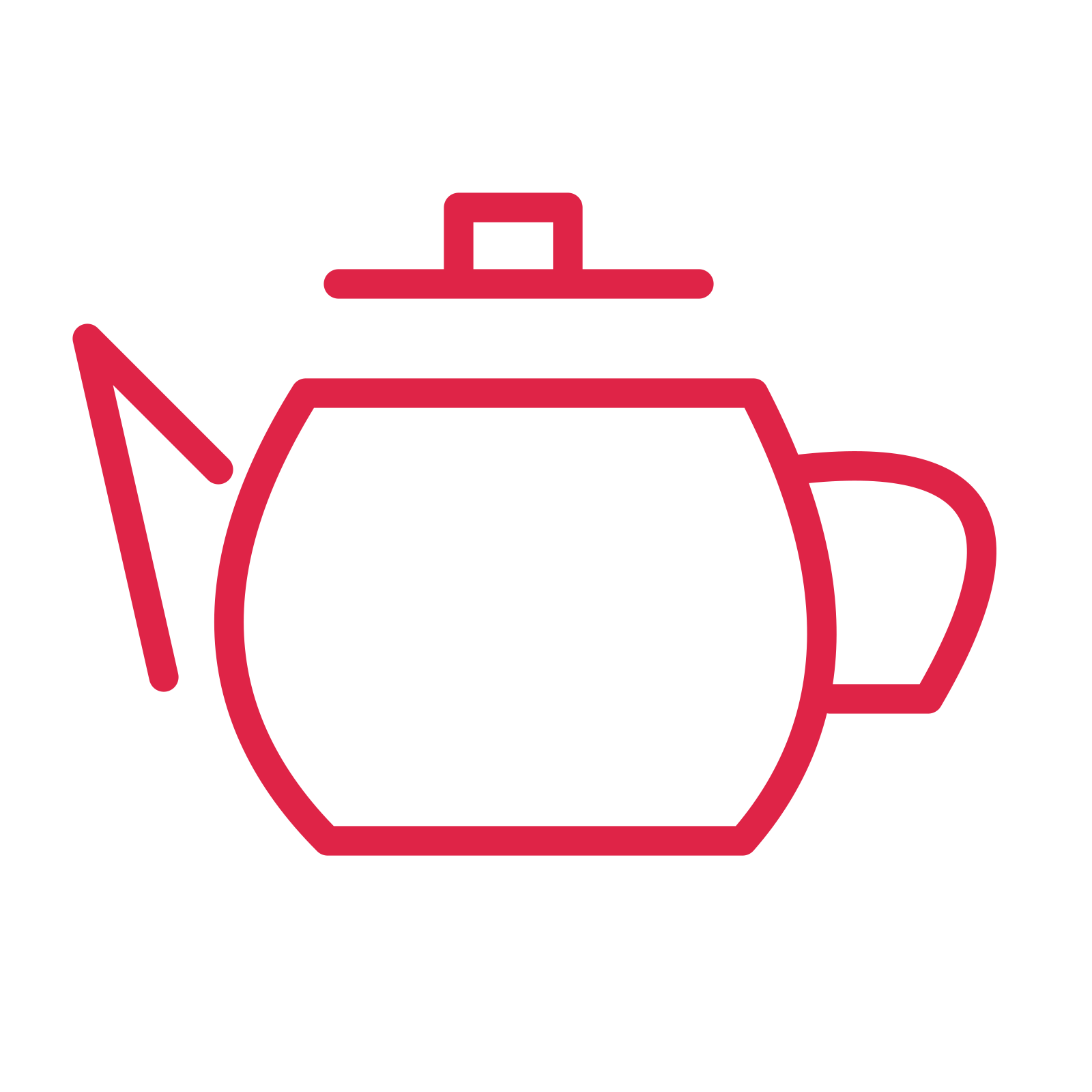 Tea pot drawn as an outline icon with clean rounded lines.