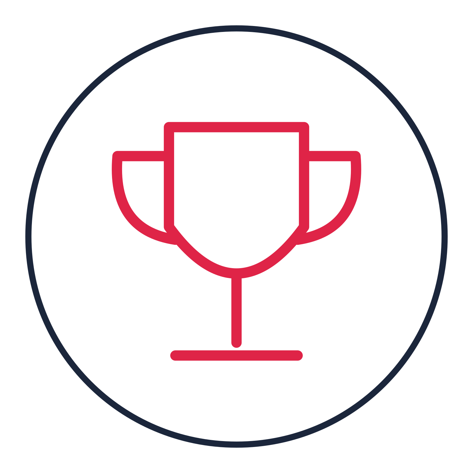 Achievement trophy drawn as a medallion icon with clean rounded lines.