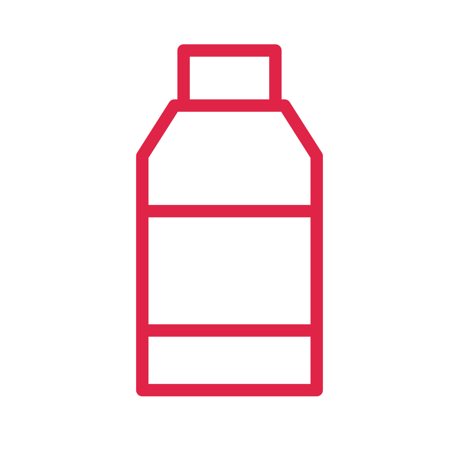 Reusable water bottle drawn as an outline icon with clean rounded lines.