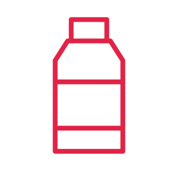 Reusable water bottle drawn as an outline icon with clean rounded lines.