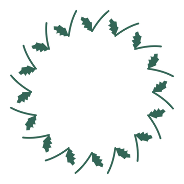 A full birch wreath made from 16 leafy motifs around an empty centre.