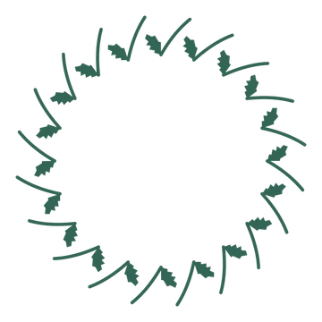 A full birch wreath made from 20 leafy motifs around an empty centre.
