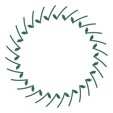 A full birch wreath made from 28 leafy motifs around an empty centre.