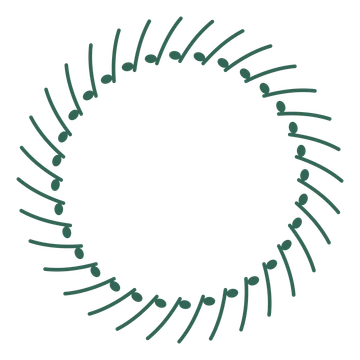 A full eucalyptus wreath made from 32 leafy motifs around an empty centre.
