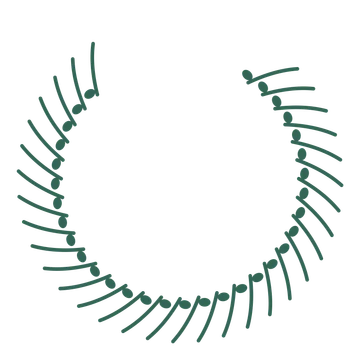 A open top eucalyptus wreath made from 32 leafy motifs around an empty centre.
