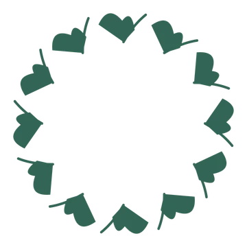 A full ginkgo wreath made from 12 leafy motifs around an empty centre.