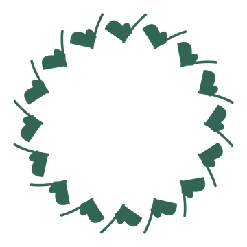 A full ginkgo wreath made from 16 leafy motifs around an empty centre.