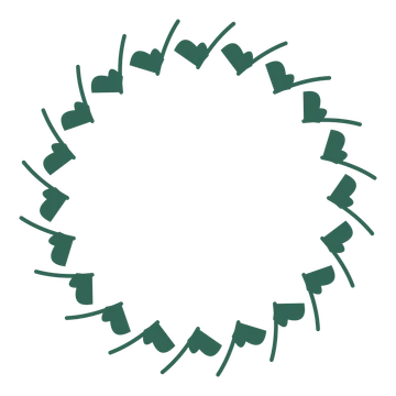 A full ginkgo wreath made from 20 leafy motifs around an empty centre.