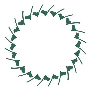 A full ginkgo wreath made from 24 leafy motifs around an empty centre.