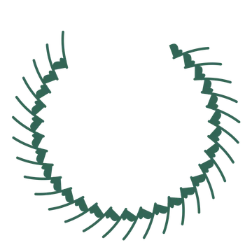A open top ginkgo wreath made from 28 leafy motifs around an empty centre.