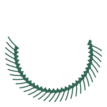 A crescent ginkgo wreath made from 32 leafy motifs around an empty centre.