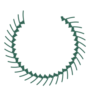 A open top ginkgo wreath made from 32 leafy motifs around an empty centre.