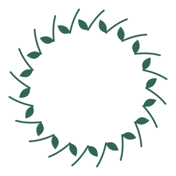 A full laurel wreath made from 20 leafy motifs around an empty centre.