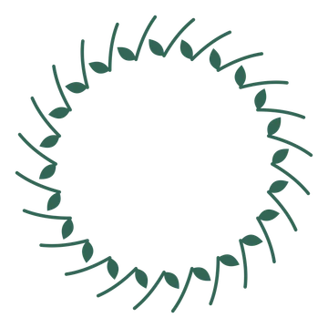 A full laurel wreath made from 24 leafy motifs around an empty centre.