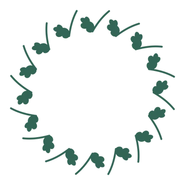 A full oak wreath made from 16 leafy motifs around an empty centre.