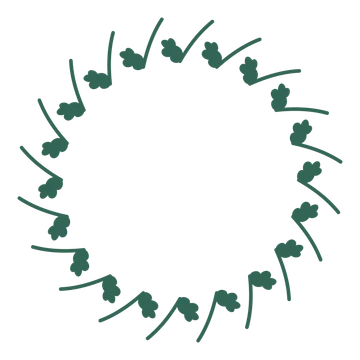 A full oak wreath made from 20 leafy motifs around an empty centre.