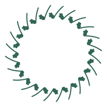 A full oak wreath made from 24 leafy motifs around an empty centre.