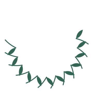A crescent olive wreath made from 12 leafy motifs around an empty centre.