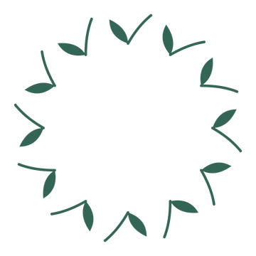 A full olive wreath made from 12 leafy motifs around an empty centre.