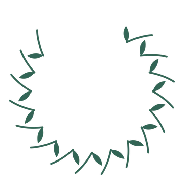 A open top olive wreath made from 16 leafy motifs around an empty centre.