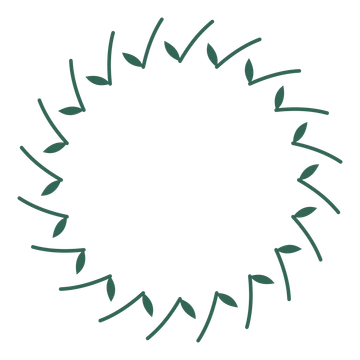 A full olive wreath made from 20 leafy motifs around an empty centre.