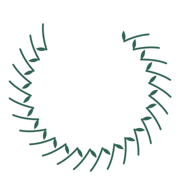 A open top olive wreath made from 24 leafy motifs around an empty centre.