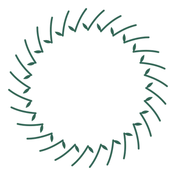 A full olive wreath made from 28 leafy motifs around an empty centre.