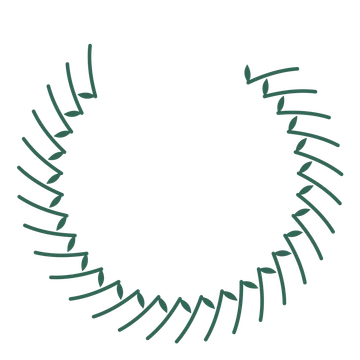 A open top olive wreath made from 28 leafy motifs around an empty centre.