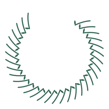 A open top olive wreath made from 32 leafy motifs around an empty centre.