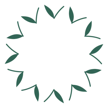 A full willow wreath made from 12 leafy motifs around an empty centre.