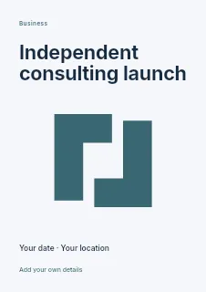 Independent consulting launch flyer template · Fine-line cover