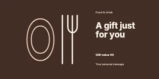 A Dinner for Two gift voucher template · Horizontal photo dialogue