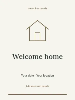Welcome Home greeting card template · Botanical invitation