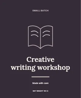 Creative writing workshop label template · Artisan label