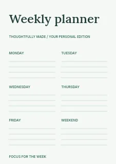 Movement & Rest planner template · Structured planners